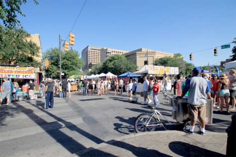 Attendees walk around taking in the sights of downtown Austin. Last year the event distributed nearly $20,000 in donations to non-profit organizations.