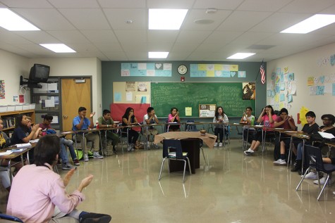 Anthony Bromberg conducts one of his new SEL classes, after teaching English last year.