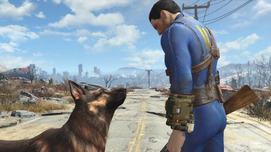 A+still+image+from+the+Fallout+4+trailer+shows++the+avatar+for+the+main+character+and+Dogmeat+when+they+meet+up+for+the+first+time.