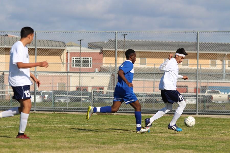 Freshman+soccer+players+compete+in+Copa+Akins+hosted+on+campus+in+January.