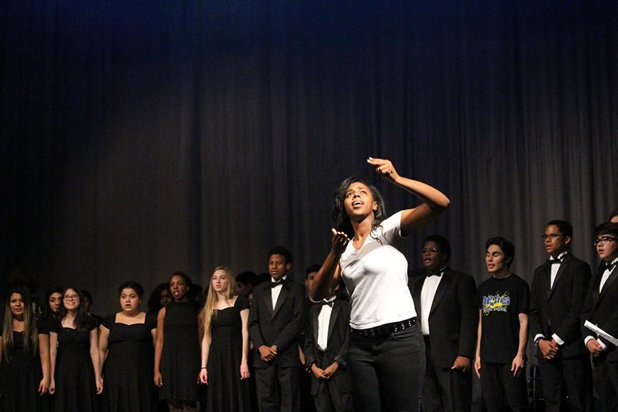 Akins Choir students perform a song for African American Heritage.