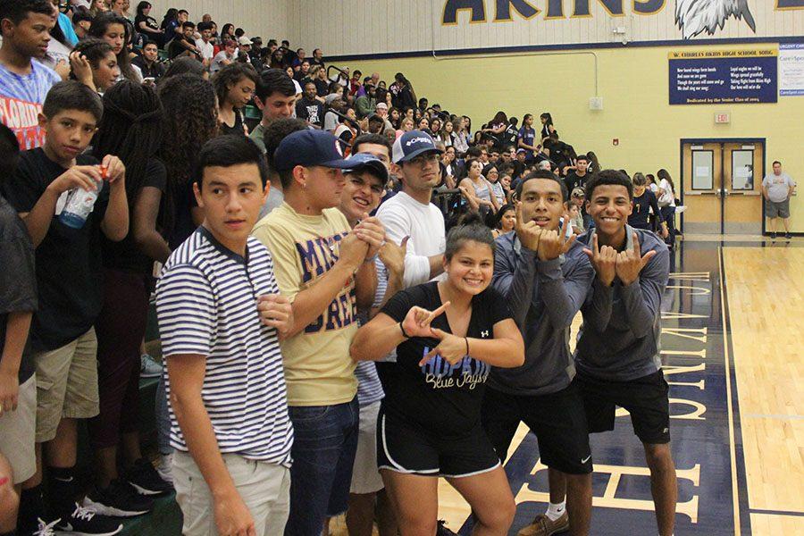 Akins fans represent the class of 17 during the Akins vs. Crockett game on 08/30/16.