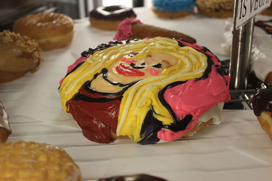 Voodoo Doughnuts features a large assortment of extraordinary doughnuts including seasonal doughnuts like this one designed for the anniversary of 9/11. 