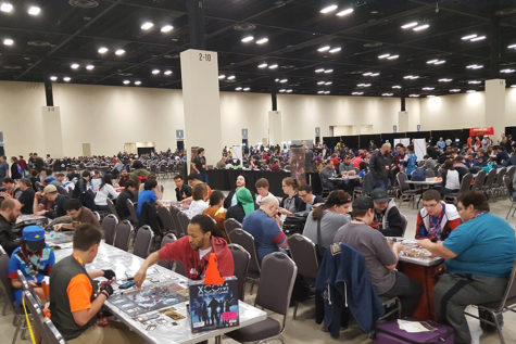 Fans of games like Dungeons and Dragons play the games they recently purchased with other attendees of PAX South in San Antonio.