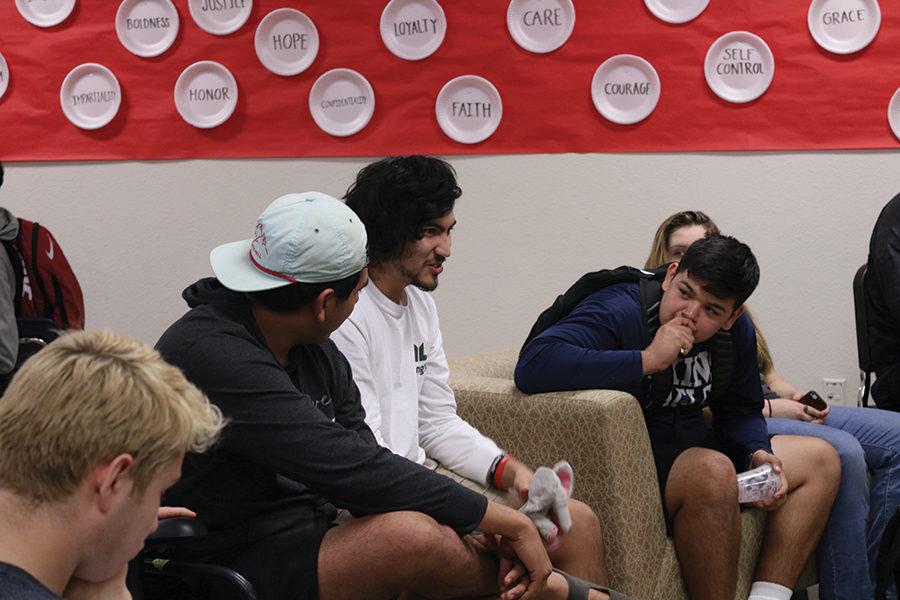 Senior Javier Angel Villareal participates in a Restorative Justice circle. The Restorative Justice program helps students express themselves among others.