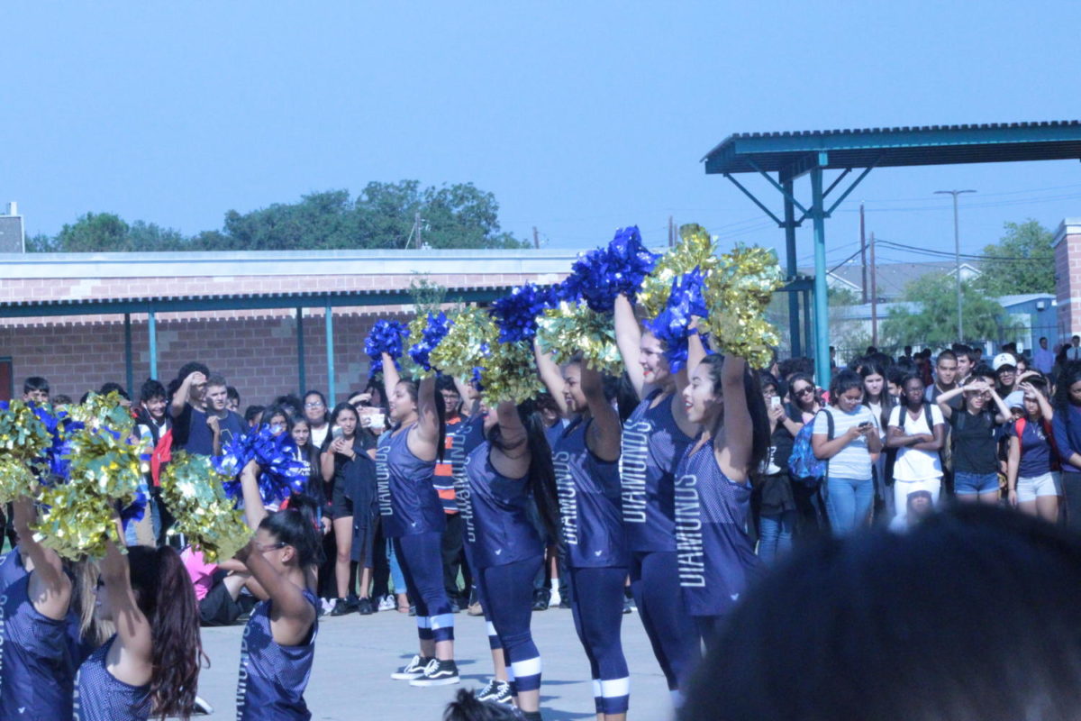 Diamonds Dazzlers perform at the first pep rally on September 14.

