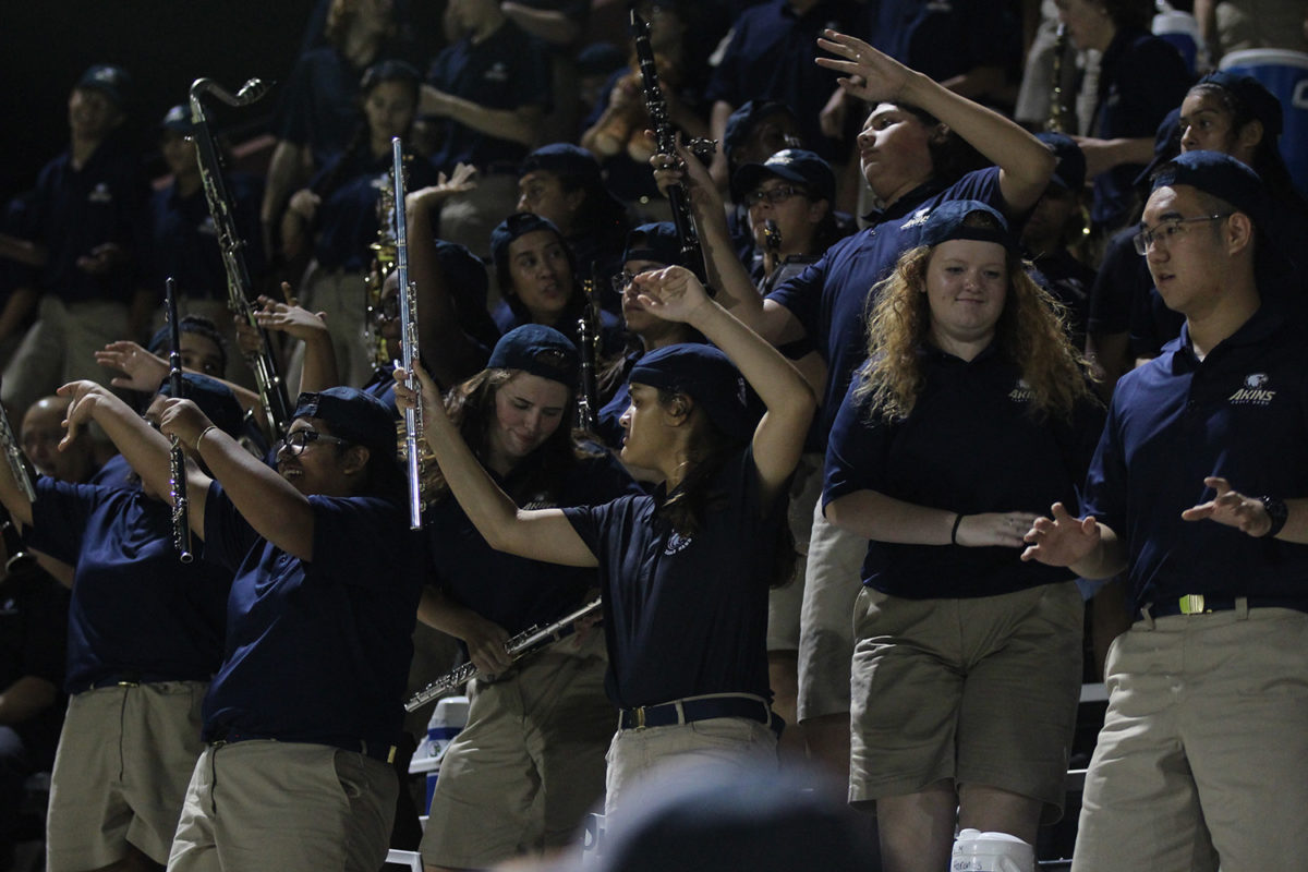 The woodwind section danced along to the drumline’s cadences on September 21st at Housepark.