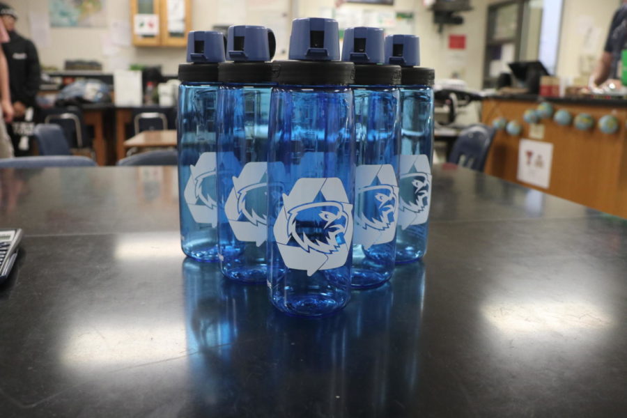 Being sold in room 220, these water bottles are available Monday and Wednesday. The bottles are intended to fund the installation of a new, filtered water fountain. 