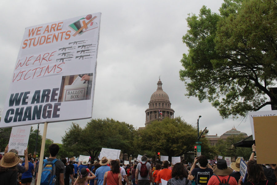 The March for Our Lives protest started at Austin City Hall and stretched down Congress Avenue, ending at the Texas Capitol. Protestors demanded that lawmakers take action to end gun violence in Texas and beyond.