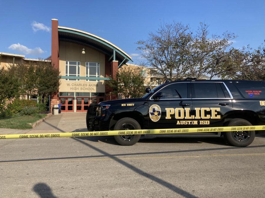Austin ISD Police cordoned off the main entrance of Akins Early College High School Thursday afternoon as they investigated an incident in which a student was hospitalized and another student was apprehended into custody. Austin ISD police also investigated threats toward the campus that circulated on social media Thursday evening. Austin ISD police said the social media posts appear to be circulating across the country with the school name and date changed. The police department said additional officers would be on campus on Friday out of an abundance of caution.