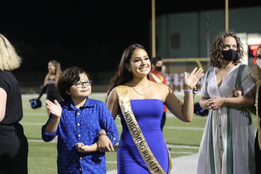 Homecoming royalty during halftime on the night of September 30, 2021. 