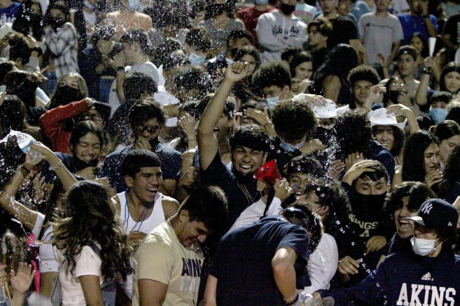 Students enjoy the Homecoming Game on the night of September 30, 2021. 