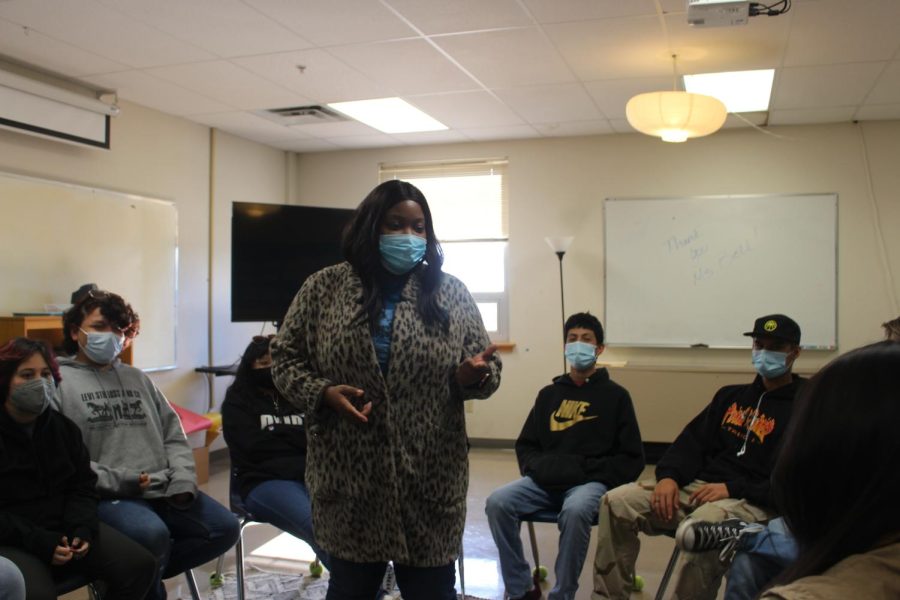 Restorative Justice coordinator Ivy Bell holds circles to help alleviate conflicts and tensions between students on February 7.