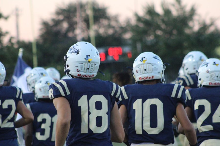 The Akins Eagles prepare for homecoming game against Del Valley High School.