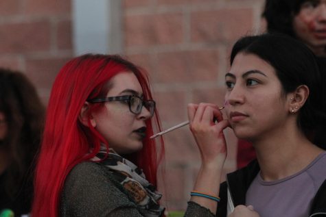 Makeup services were provided for the public during the festival. People could choose what face paint they wanted via a catalog.