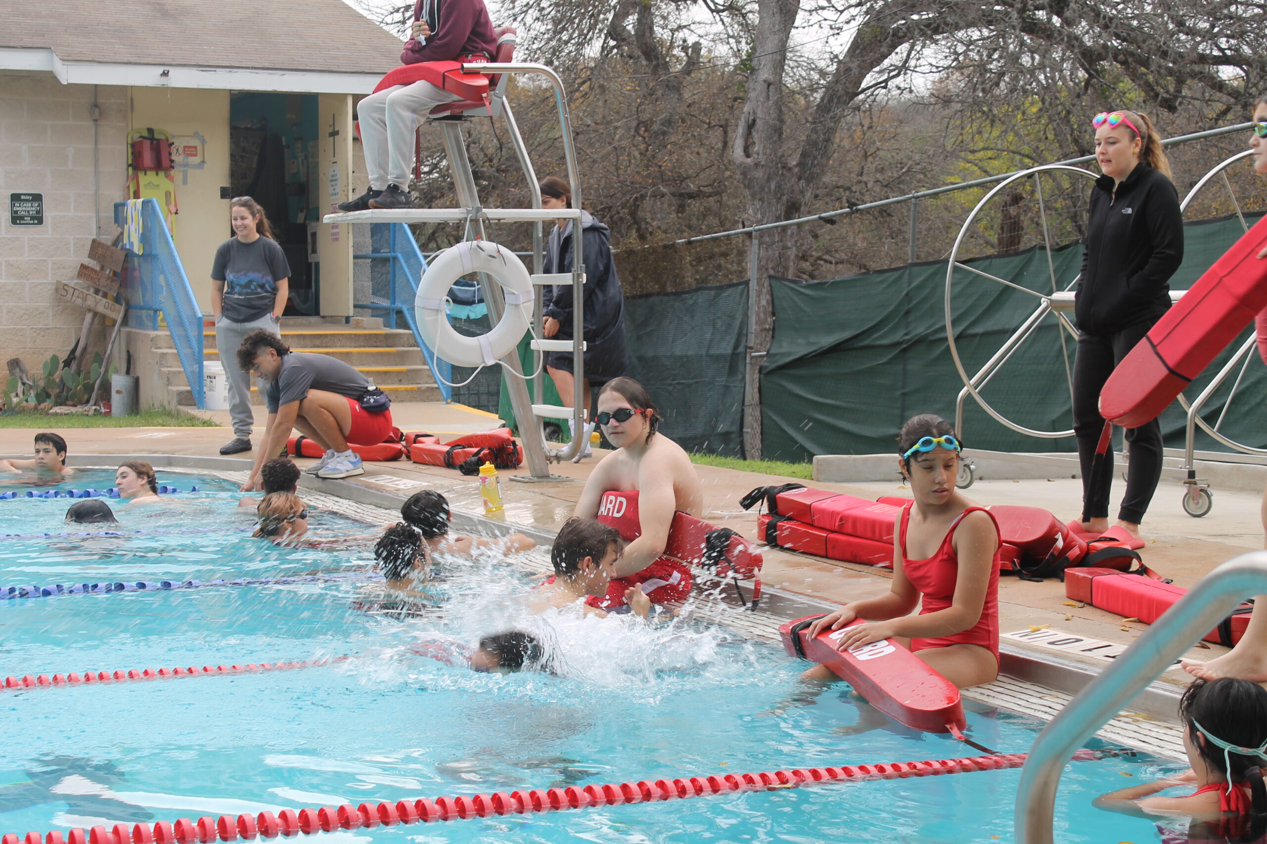 Lifeguards at Big Stacy pool train a new generation of lifeguards for what is to come on during the certification week at the end of the semester and for a future career as a City of Austin lifeguard.