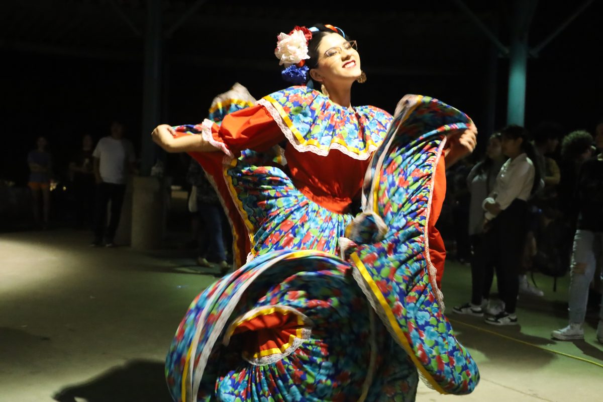 Akins Baile Folklorico shines bright on Blue and Gold Night.