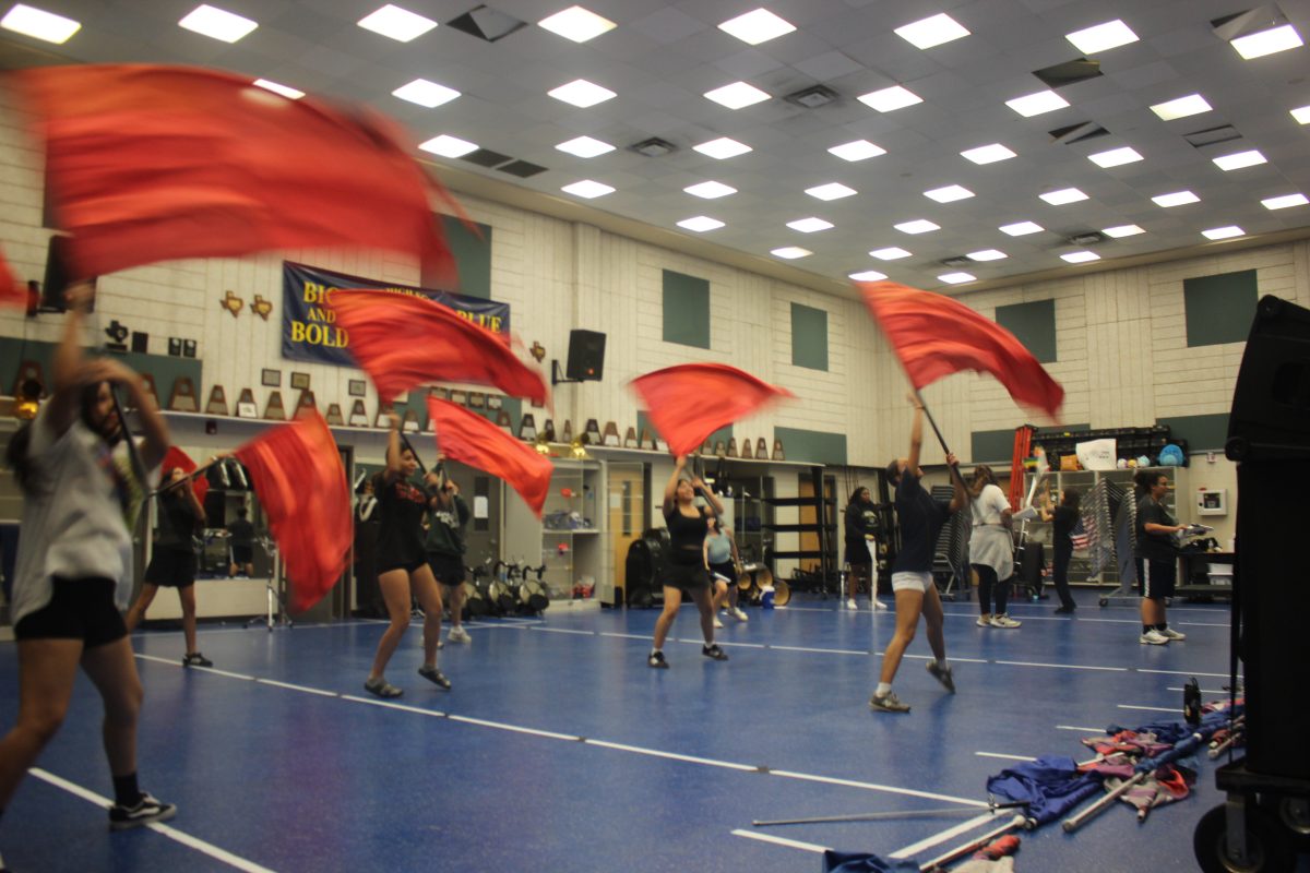 Color Guard Rehearsal in the band hall on Sept. 18