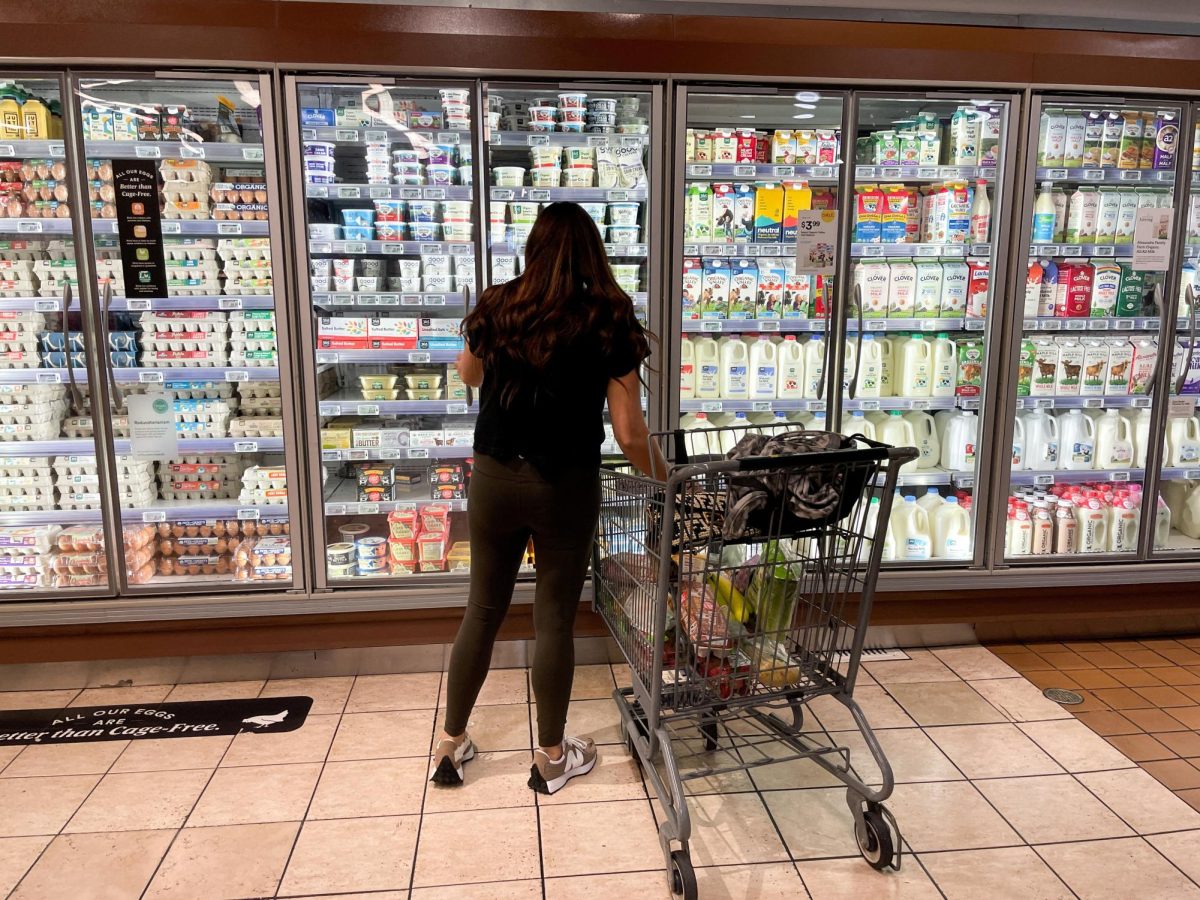 A woman shops in a supermarket as rising inflation affects consumer prices in Los Angeles, California, U.S., June 13, 2022. REUTERS/Lucy Nicholson